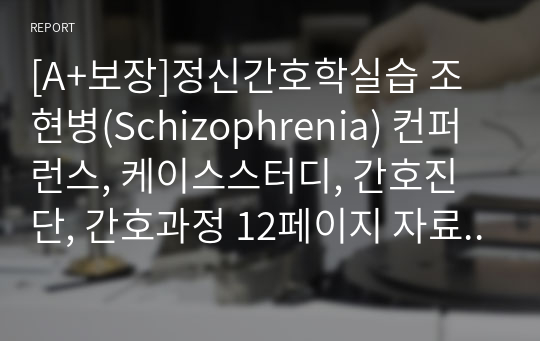 [A+보장]정신간호학실습 조현병(Schizophrenia) 컨퍼런스, 케이스스터디, 간호진단, 간호과정 12페이지 자료입니다.