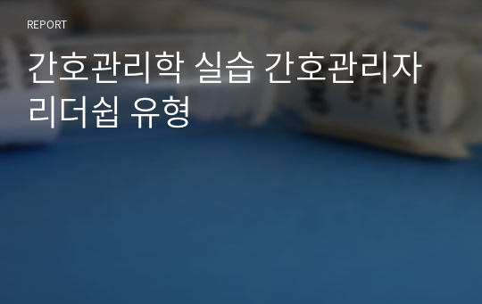 간호관리학 실습 간호관리자 리더쉽 유형