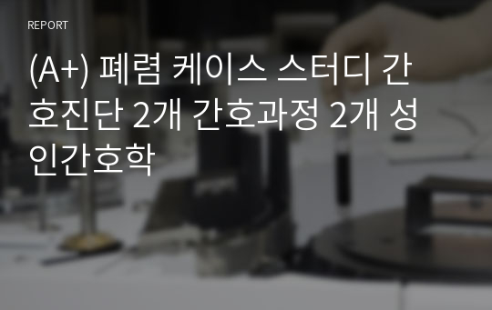 (A+) 폐렴 케이스 스터디 간호진단 2개 간호과정 2개 성인간호학