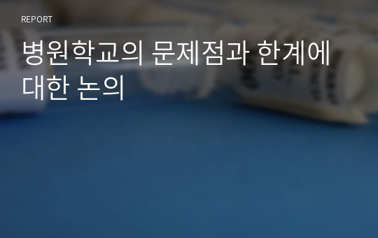 병원학교의 문제점과 한계에 대한 논의