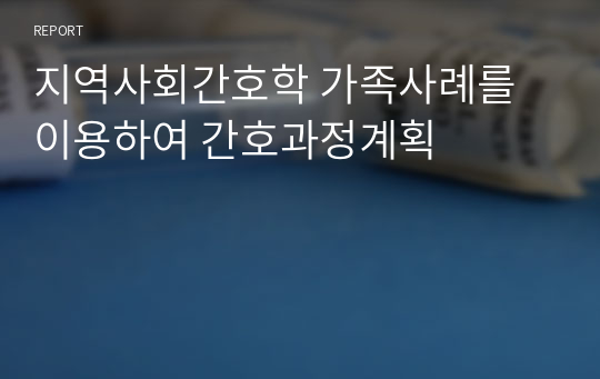 지역사회간호학 가족사례를 이용하여 간호과정계획