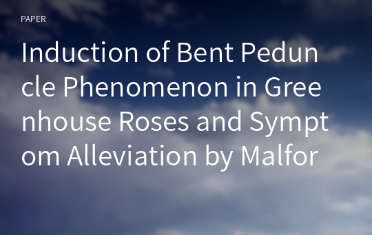 Induction of Bent Peduncle Phenomenon in Greenhouse Roses and Symptom Alleviation by Malformed Sepal Removal