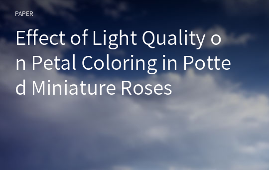 Effect of Light Quality on Petal Coloring in Potted Miniature Roses