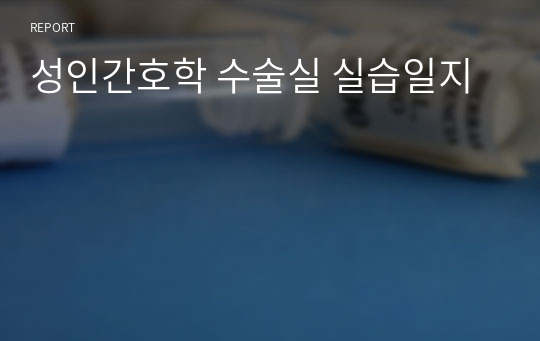 성인간호학 수술실 실습일지