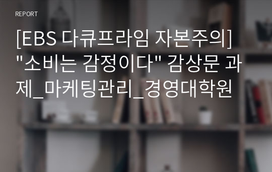 [EBS 다큐프라임 자본주의] &quot;소비는 감정이다&quot; 감상문 과제_마케팅관리_경영대학원