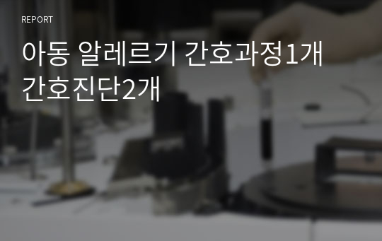 아동 알레르기 간호과정1개 간호진단2개