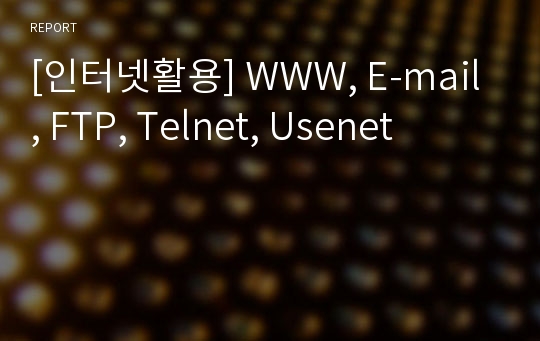 [인터넷활용] WWW, E-mail, FTP, Telnet, Usenet