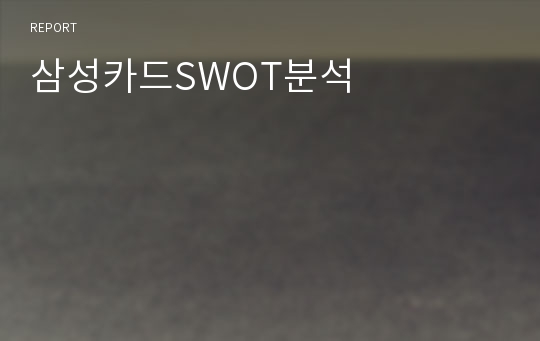 삼성카드SWOT분석