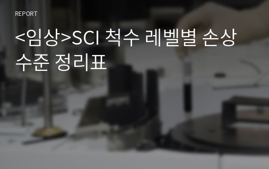 &lt;임상&gt;SCI 척수 레벨별 손상수준 정리표