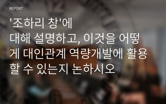 &#039;조하리 창&#039;에 대해 설명하고, 이것을 어떻게 대인관계 역량개발에 활용할 수 있는지 논하시오