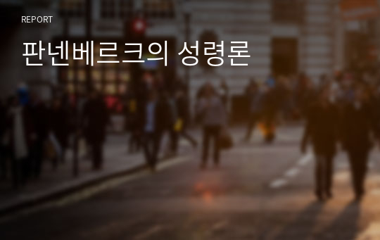 판넨베르크의 성령론