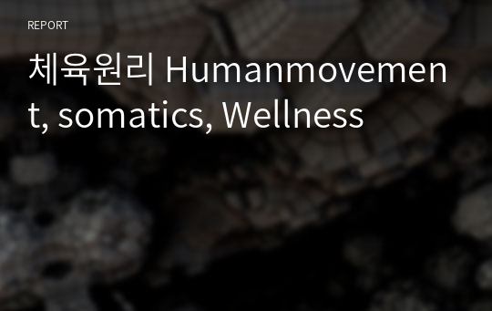 체육원리 Humanmovement, somatics, Wellness