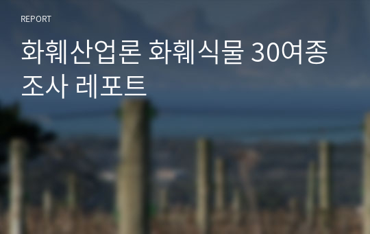 화훼산업론 화훼식물 30여종 조사 레포트