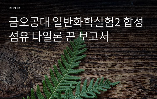 금오공대 일반화학실험2 합성섬유 나일론 끈 보고서