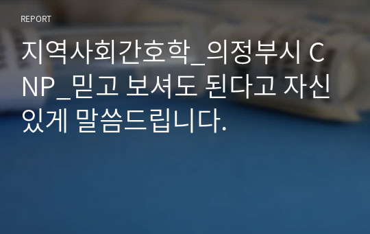 지역사회간호학_의정부시 CNP_믿고 보셔도 된다고 자신있게 말씀드립니다.