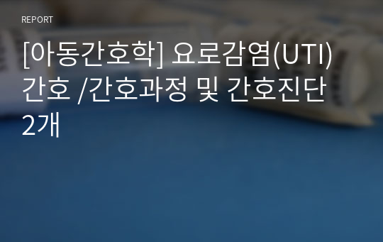 [아동간호학] 요로감염(UTI)간호 /간호과정 및 간호진단 2개