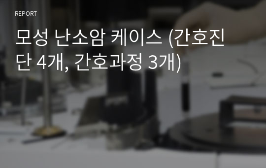 모성 난소암 케이스 (간호진단 4개, 간호과정 3개)