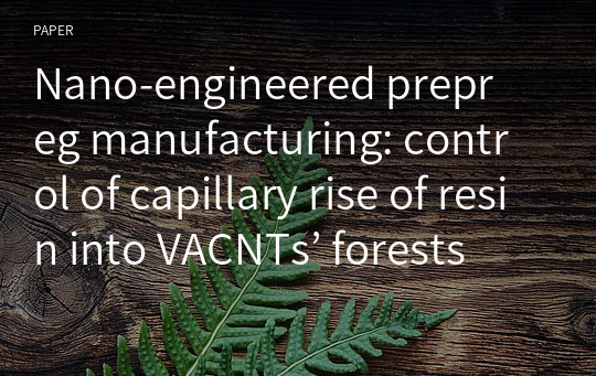 Nano‑engineered prepreg manufacturing: control of capillary rise of resin into VACNTs’ forests
