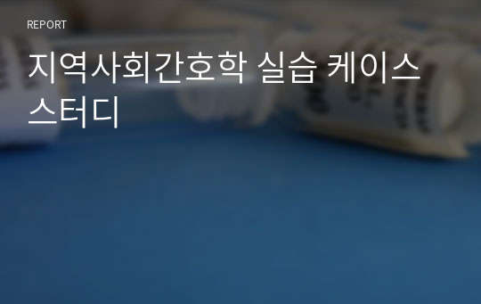 지역사회간호학 실습 케이스스터디