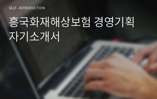 흥국화재해상보험 경영기획 자기소개서