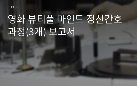 A+ 영화 뷰티풀 마인드 정신간호과정(3개) 보고서