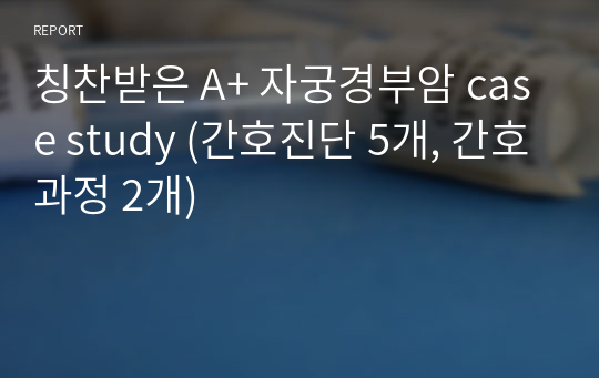 칭찬받은 A+ 자궁경부암 case study (간호진단 5개, 간호과정 2개)