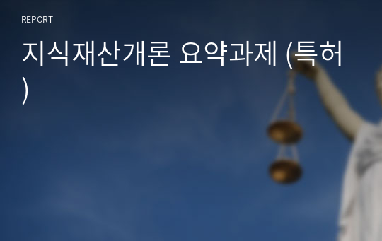 지식재산개론 요약과제 (특허)