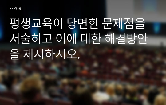 평생교육이 당면한 문제점을 서술하고 이에 대한 해결방안을 제시하시오.