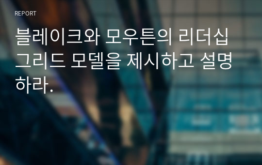 블레이크와 모우튼의 리더십 그리드 모델을 제시하고 설명하라.