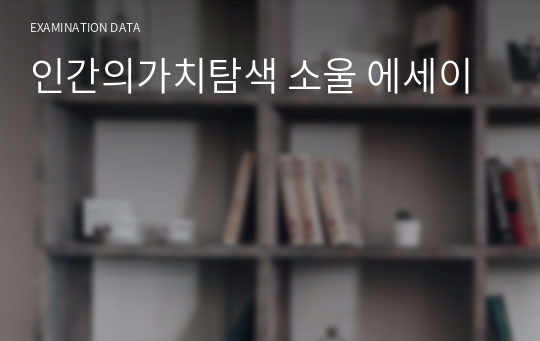 인간의가치탐색 소울 에세이