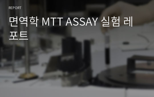 면역학 MTT ASSAY 실험 레포트