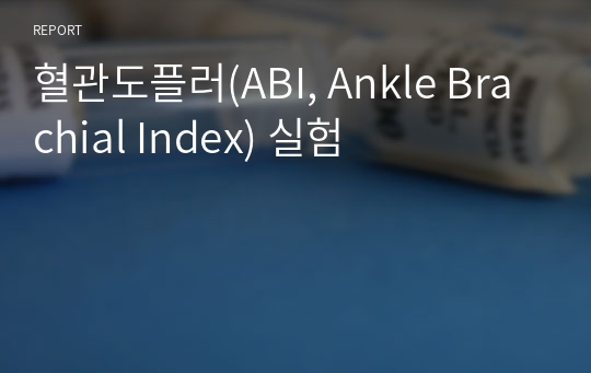 혈관도플러(ABI, Ankle Brachial Index) 실험