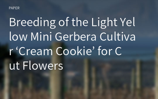 Breeding of the Light Yellow Mini Gerbera Cultivar ‘Cream Cookie’ for Cut Flowers