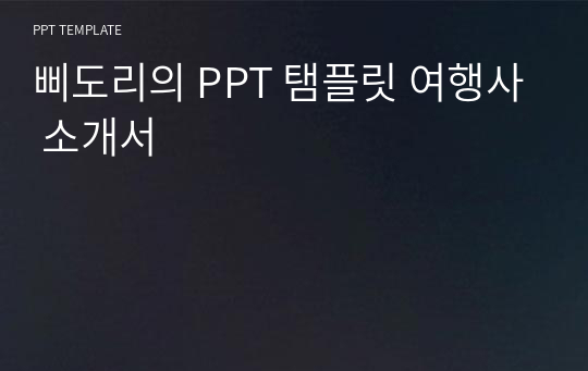 삐도리의 PPT 탬플릿 여행사 소개서