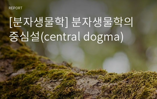 [분자생물학] 분자생물학의 중심설(central dogma)