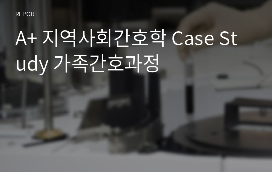 A+ 지역사회간호학 Case Study 가족간호과정