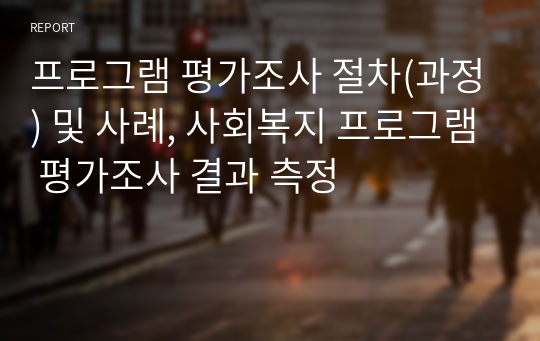 프로그램 평가조사 절차(과정) 및 사례, 사회복지 프로그램 평가조사 결과 측정