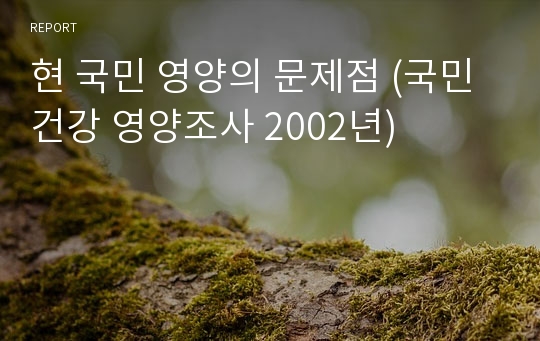 현 국민 영양의 문제점 (국민건강 영양조사 2002년)