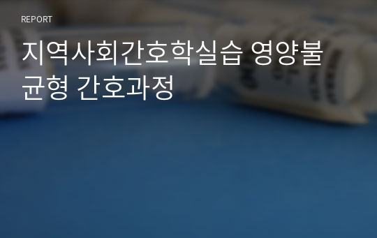 지역사회간호학실습 영양불균형 간호과정