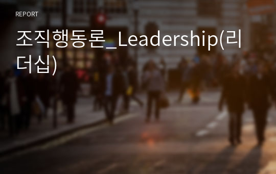 조직행동론_Leadership(리더십)