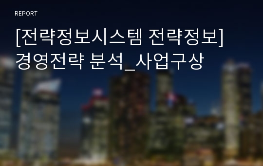 [전략정보시스템 전략정보] 경영전략 분석_사업구상