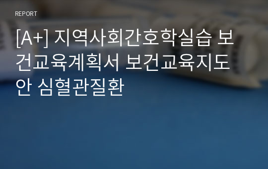 [A+] 지역사회간호학실습 보건교육계획서 보건교육지도안 심혈관질환