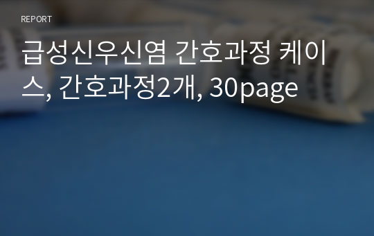 급성신우신염 간호과정 케이스, 간호과정2개, 30page