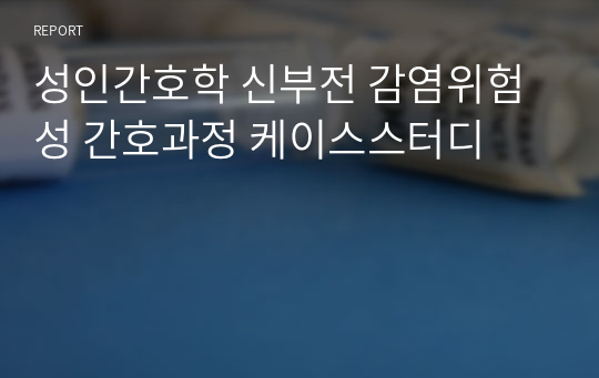 성인간호학 신부전 감염위험성 간호과정 케이스스터디