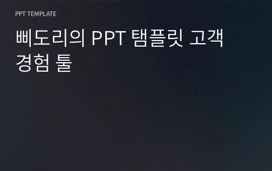 삐도리의 PPT 탬플릿 고객 경험 툴