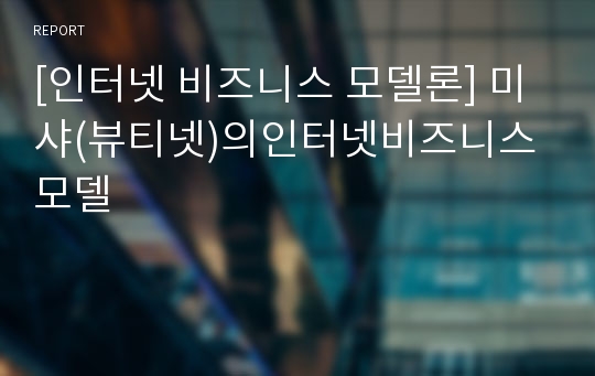 [인터넷 비즈니스 모델론] 미샤(뷰티넷)의인터넷비즈니스모델