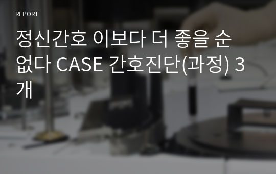 정신간호 이보다 더 좋을 순 없다 CASE 간호진단(과정) 3개