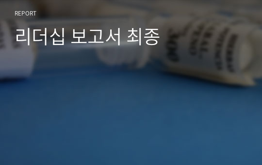 리더십 보고서 최종