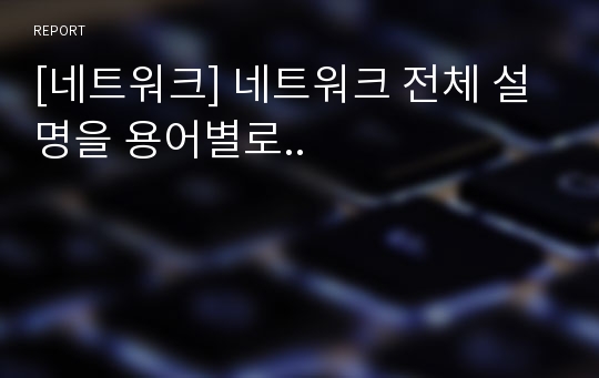 [네트워크] 네트워크 전체 설명을 용어별로..