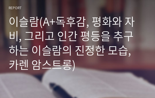 이슬람(A+독후감, 평화와 자비, 그리고 인간 평등을 추구하는 이슬람의 진정한 모습, 카렌 암스트롱)